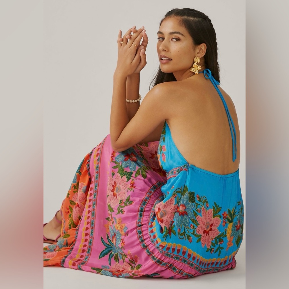 ‼️RARE‼️🎸Farm Rio x Anthropologie🎸🔥NWT🔥Floral Midi Dress— Size XS - Picture 5 of 13